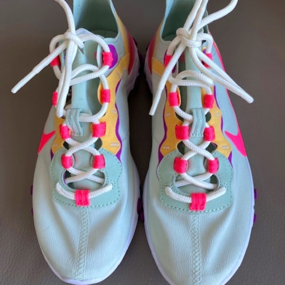 Nike React Element 55 sneakers running shoes US 7 Pistachio Frost - like NEW